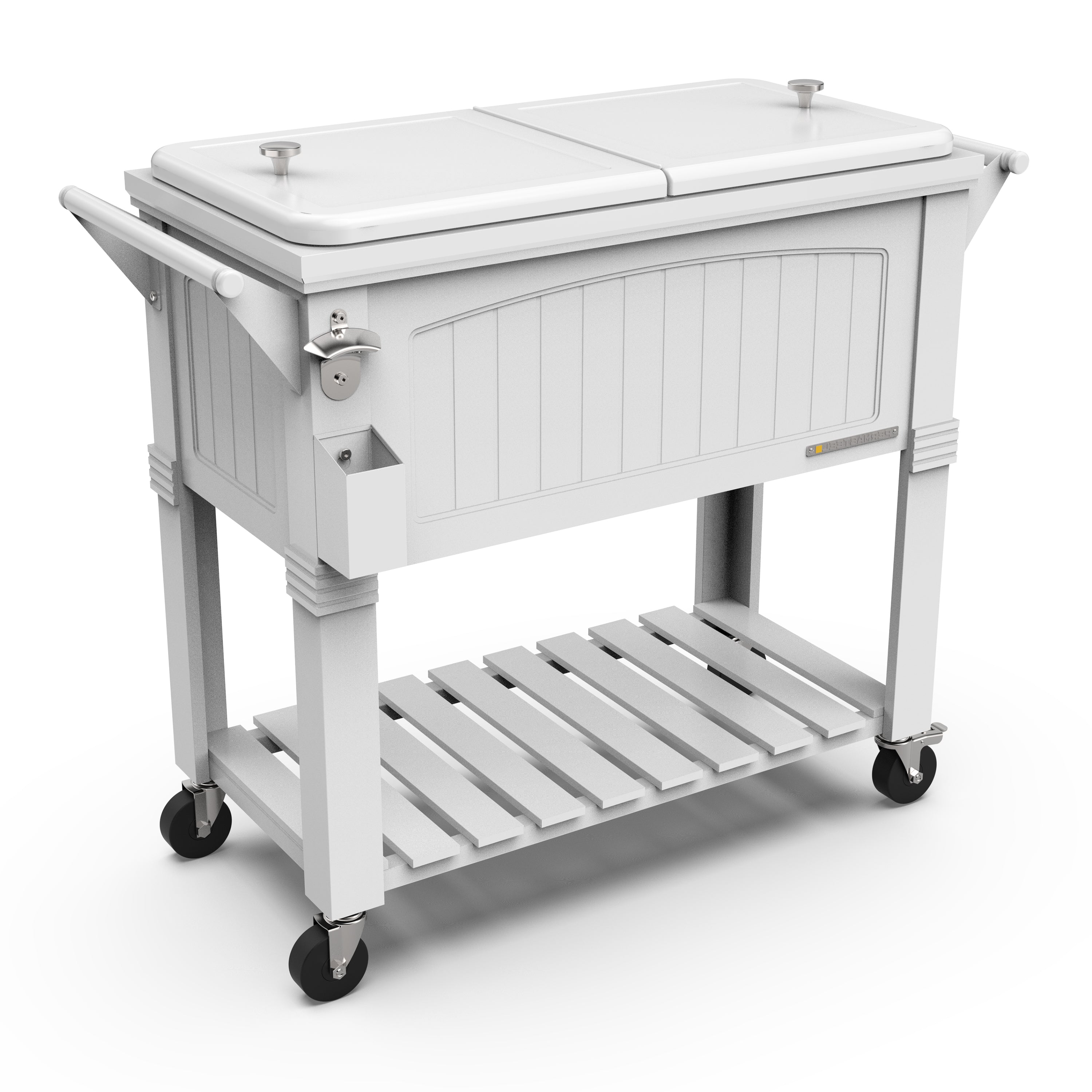 Permasteel - 80QT Furniture Style Patio Cooler with Divider - White