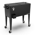 Permasteel - 80QT Retro Rolling Patio Cooler with Divider - Black