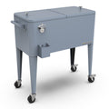 Permasteel - 80QT Retro Rolling Patio Cooler with Divider - Blue