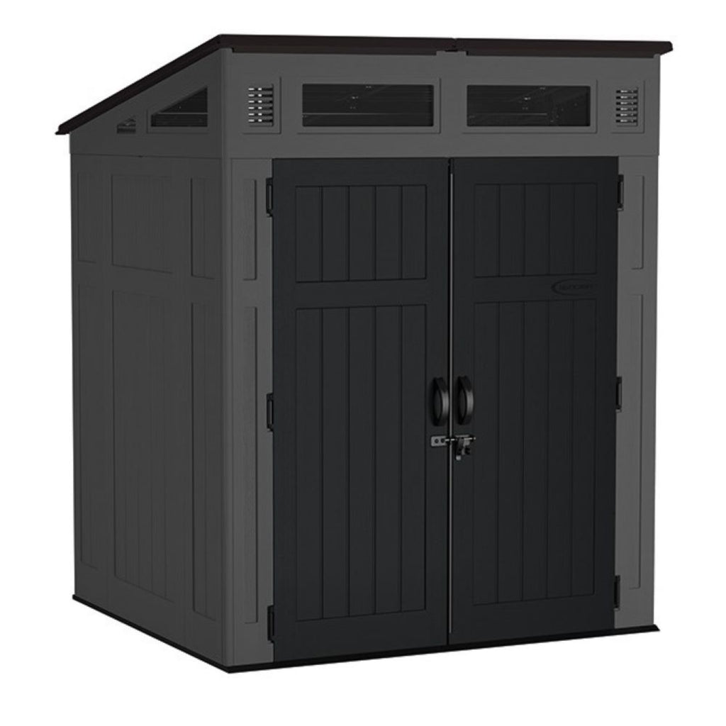 Suncast - Modernist® 6' x 5' Storage Shed - Peppercorn/Black