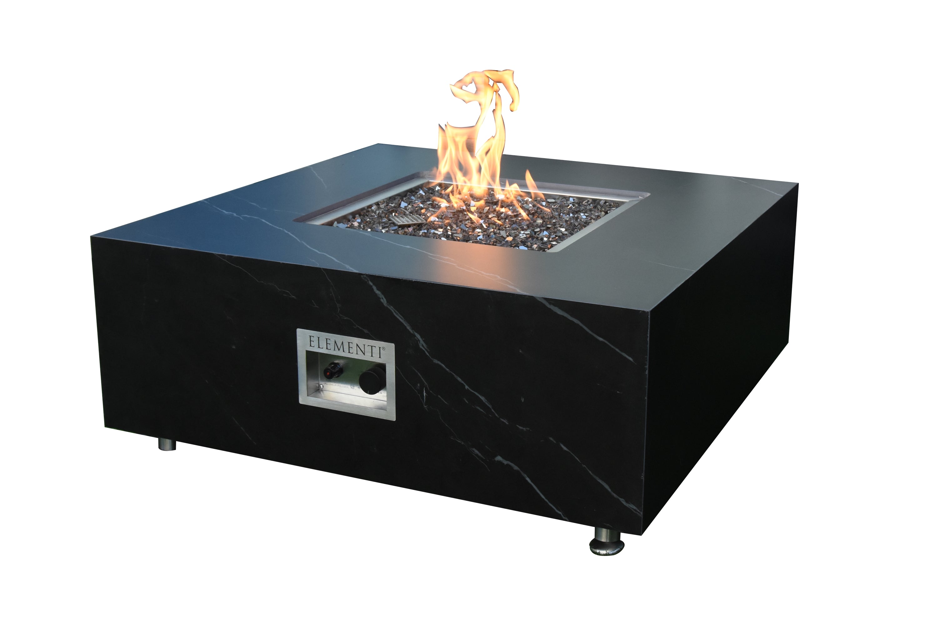 Elementi Plus - Sofia Porcelain Fire Table - Black Square - Natural Gas