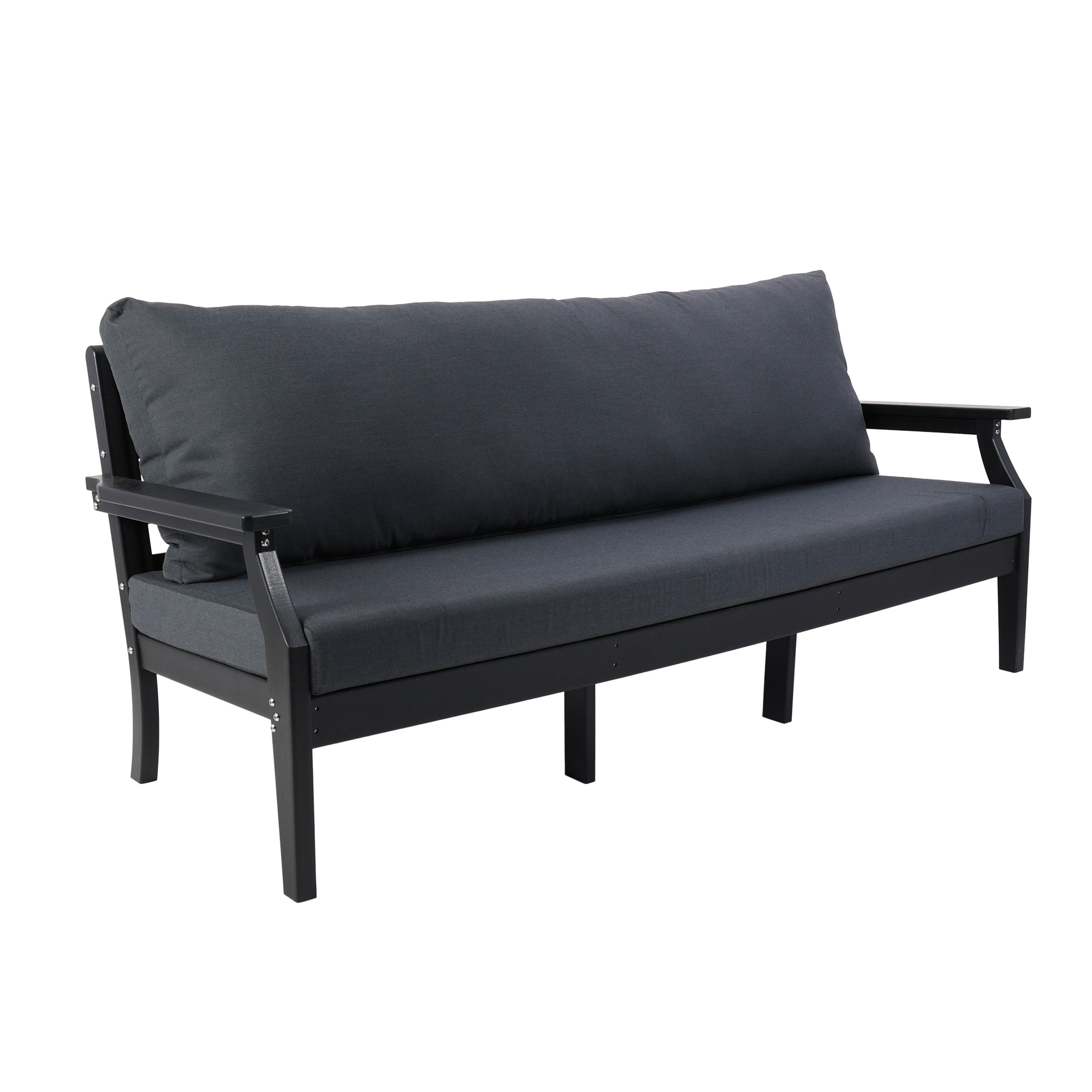Backyard Lifestyles - 3 Seat Sofa Including Cushions - Black Frame & Grey Cushions