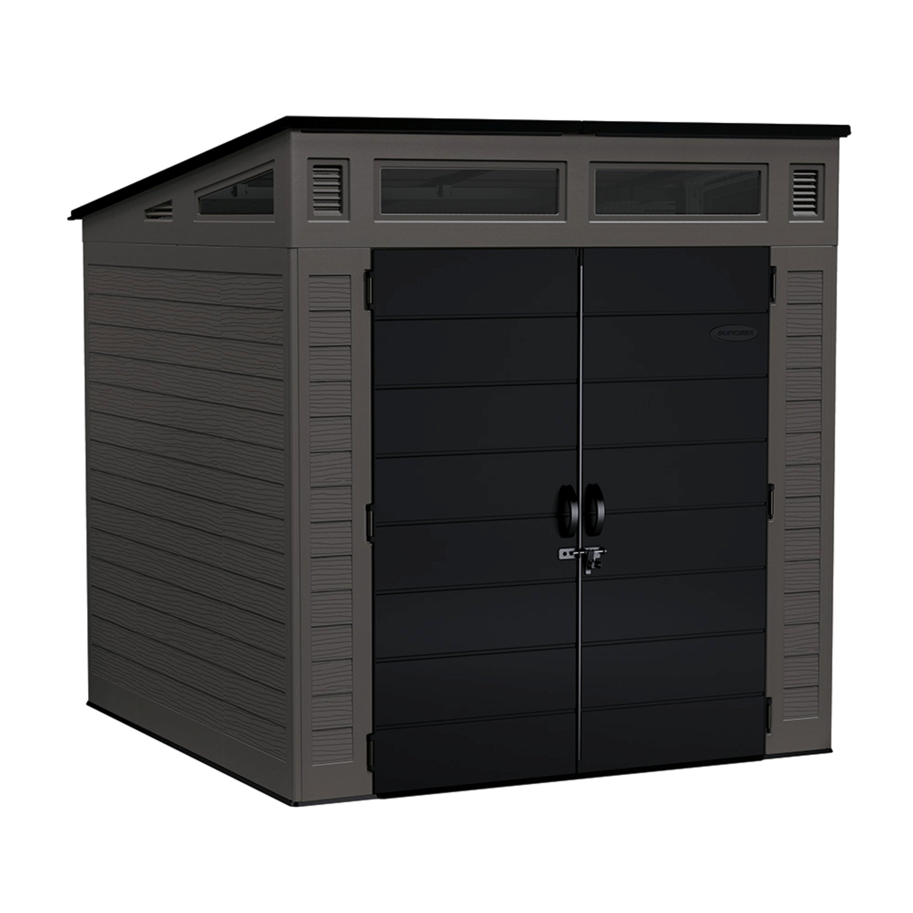 Suncast - Modernist® 7' x 7' Storage Shed - Peppercorn/Black