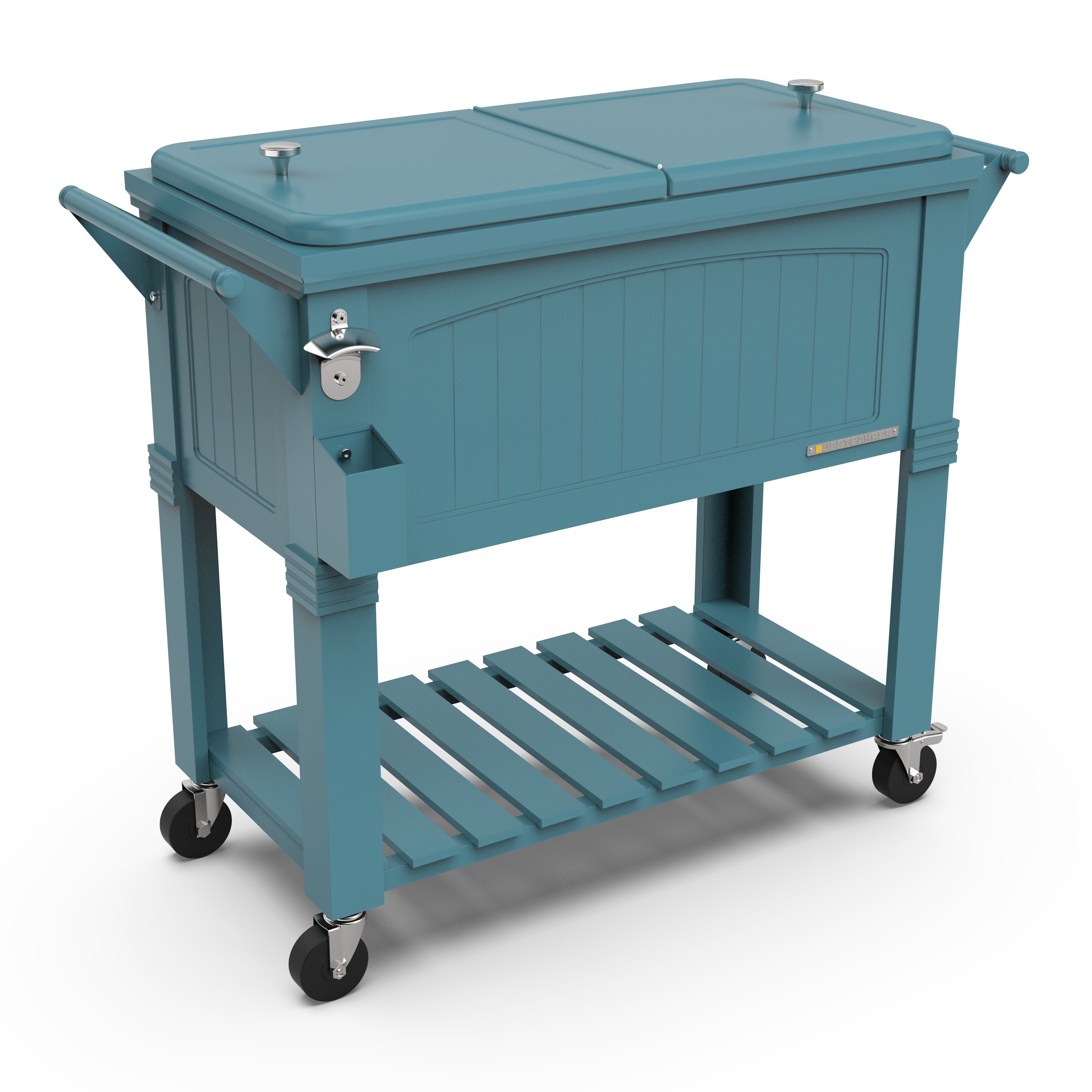 Permasteel - 80QT Furniture Style Patio Cooler with Divider - Teal
