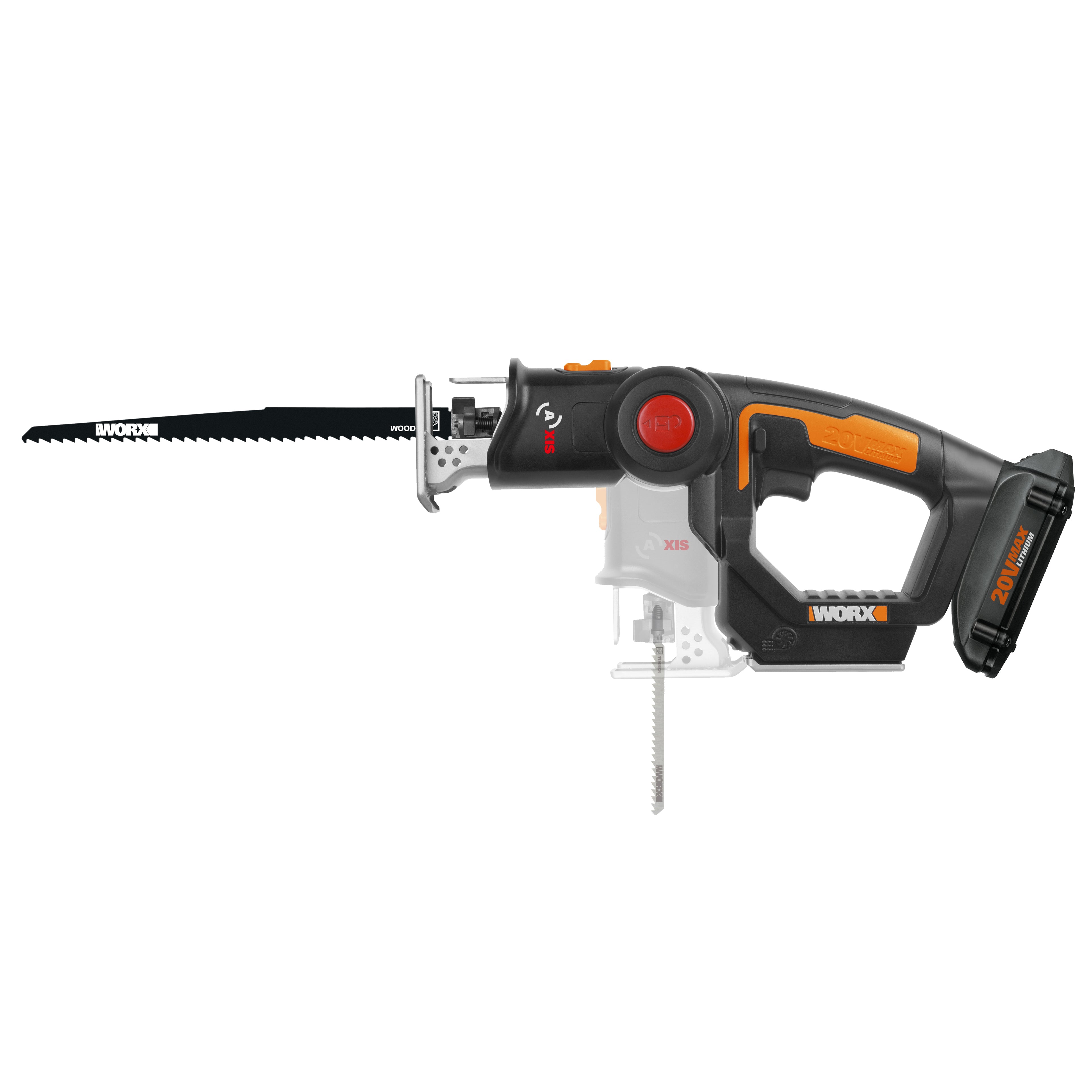 Worx - 20V Power Share Axis Cordless Reciprocating & Jig Saw