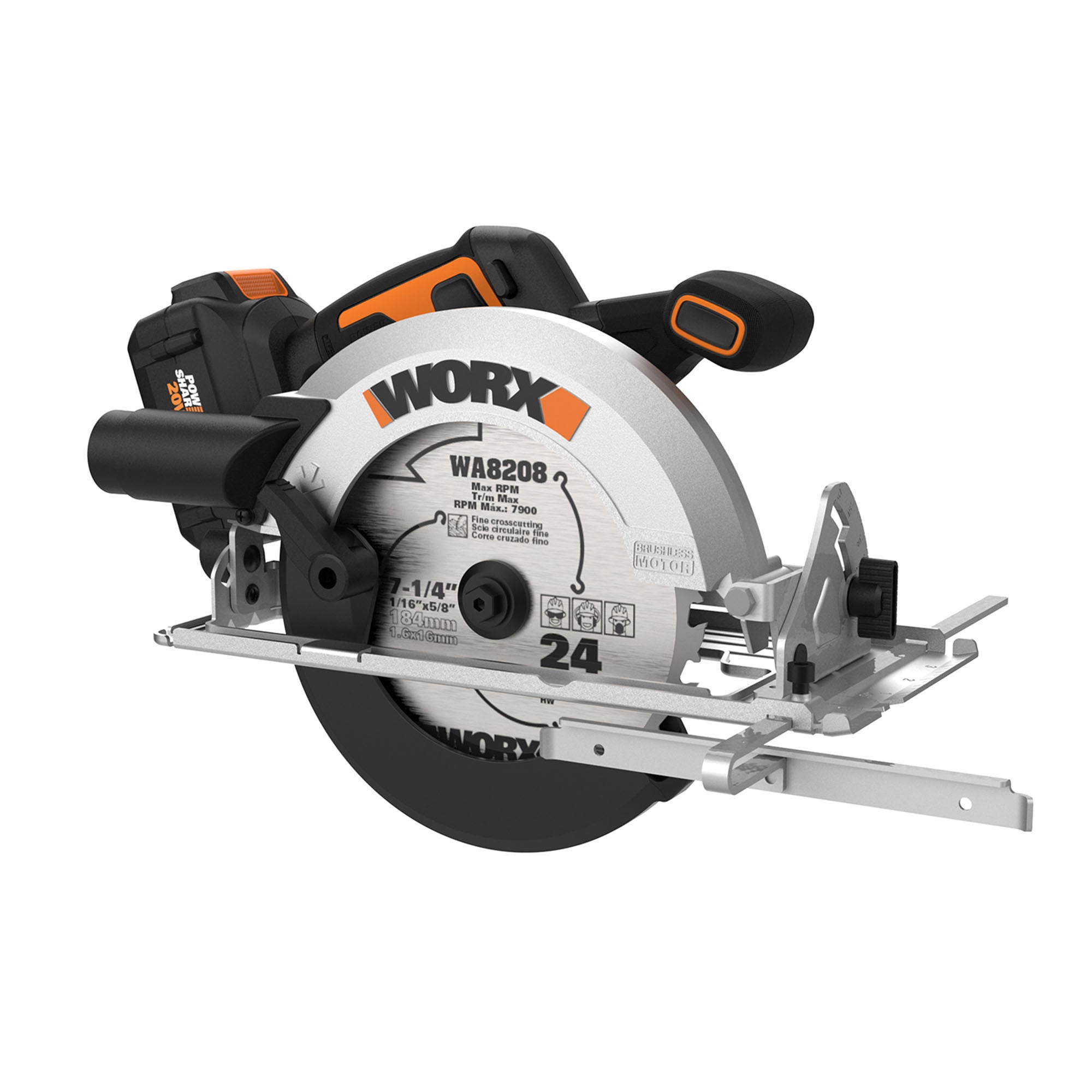 Worx -- 20V 7-1/4" Brushless Circular Saw