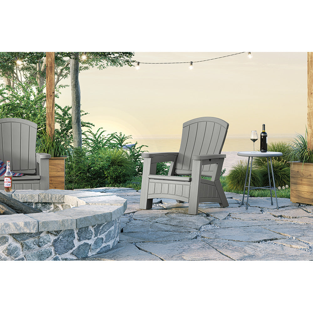 Suncast - Adirondack Chair with Storage - Dove Gray
