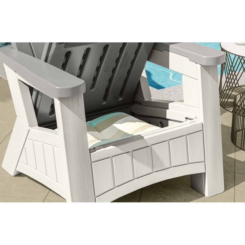 Suncast - Adirondack Chair with Storage - Dove Gray/Ice Cube