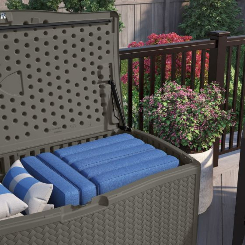 Suncast - 124 Gal. Herringbone Deck Box - Stoney