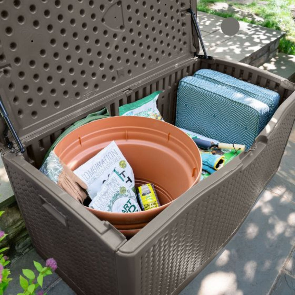 Suncast - 124 Gal. Herringbone Deck Box - Stoney