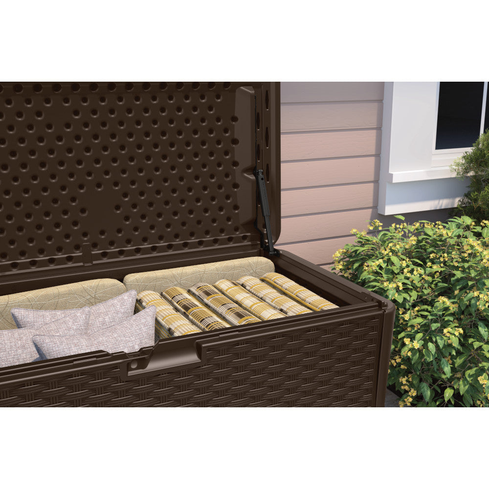 Suncast - 134 Gal. Extra Large Wicker Deck Box - Java