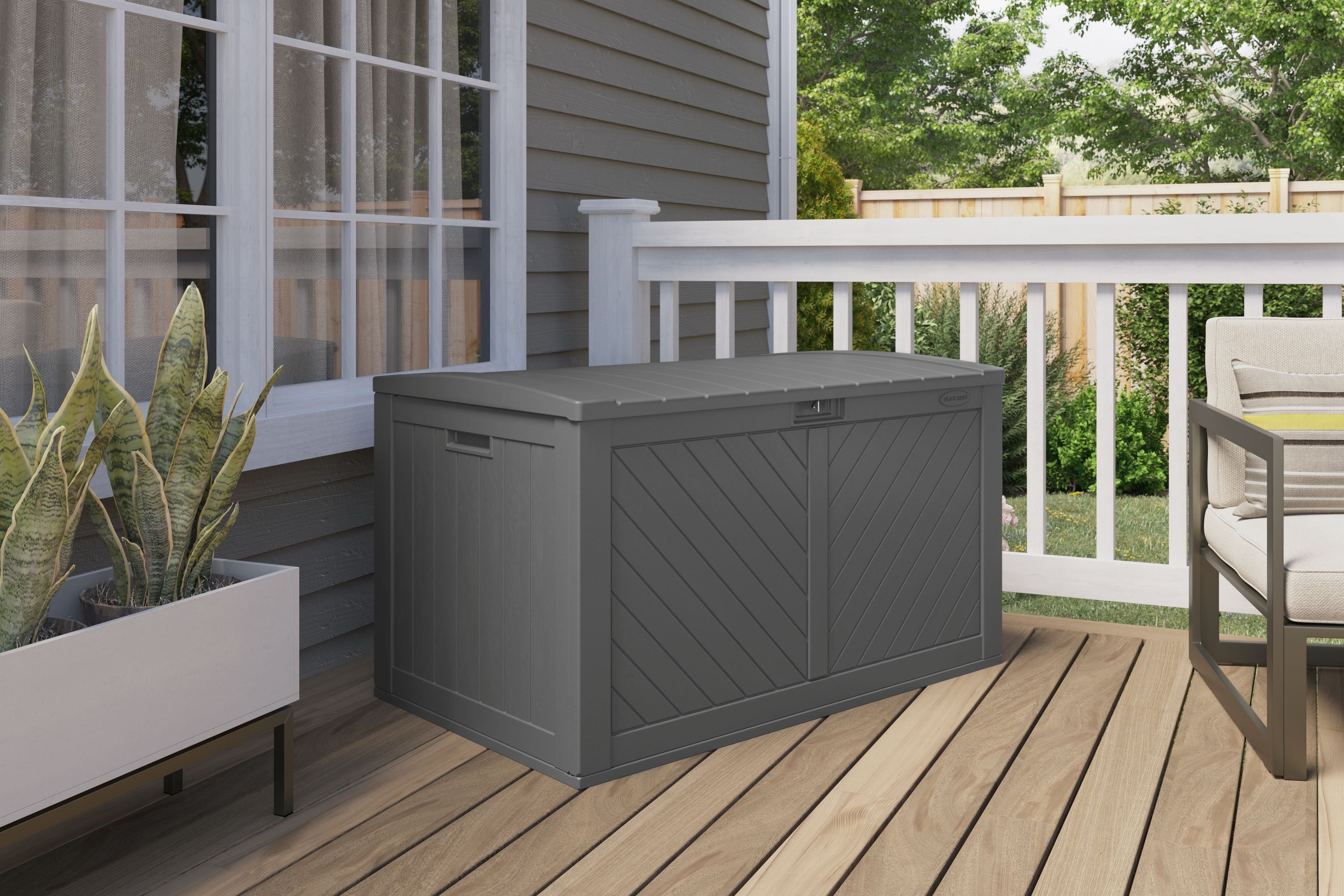 Suncast - 134 Gal. Extra Large Deck Box - Peppercorn