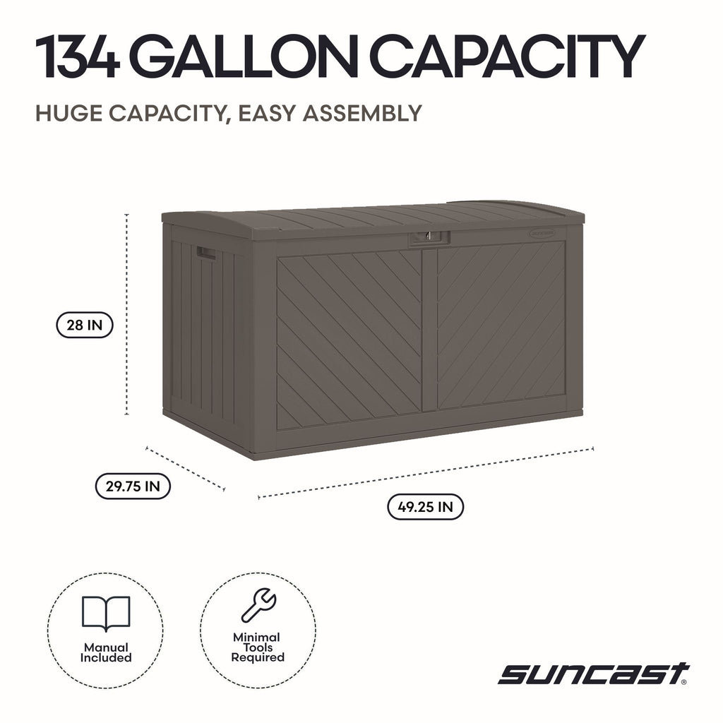 Suncast - 134 Gal. Extra Large Deck Box - Peppercorn
