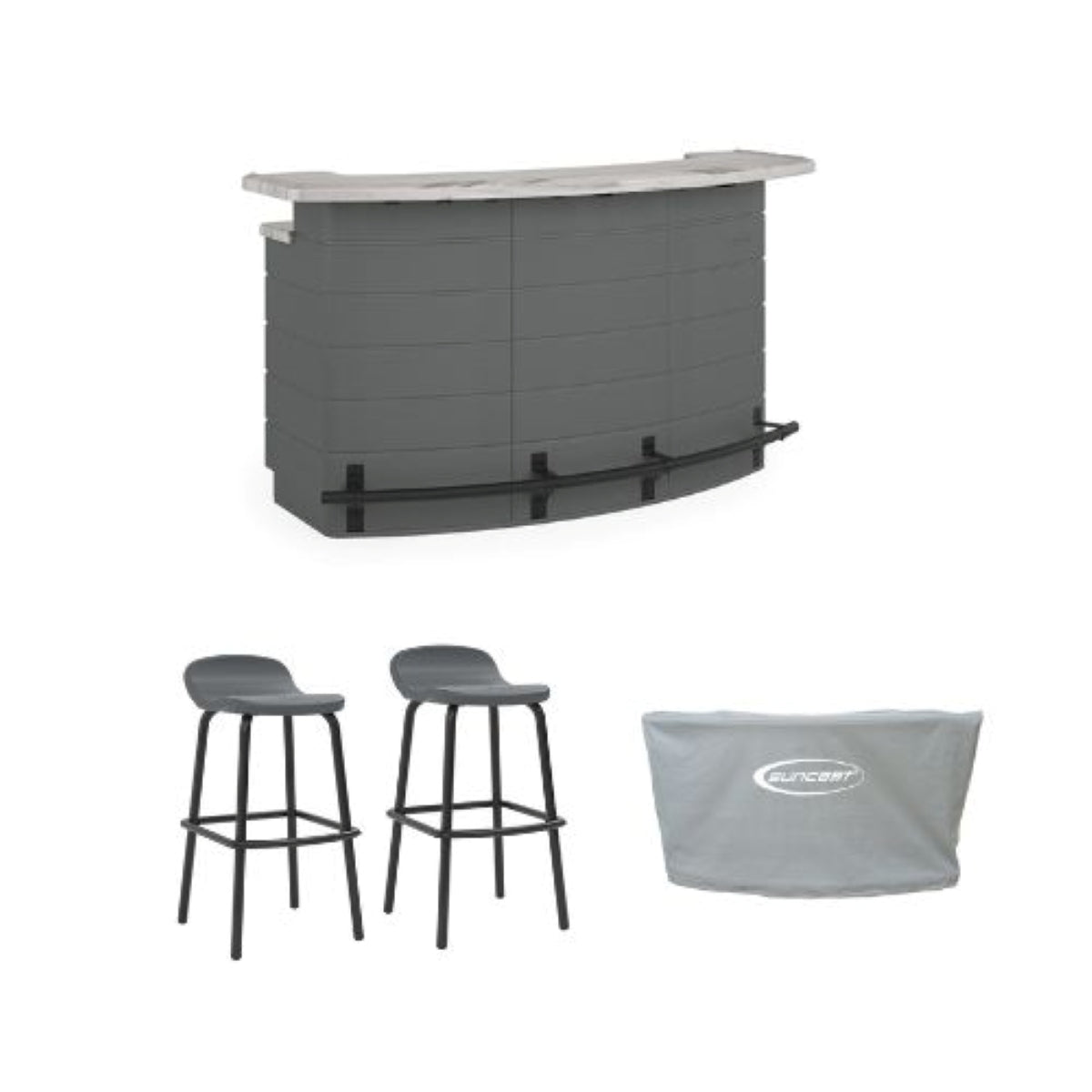 Suncast - Backyard Oasis Entertaining Bar Set (incl. 2 stools & cover)
