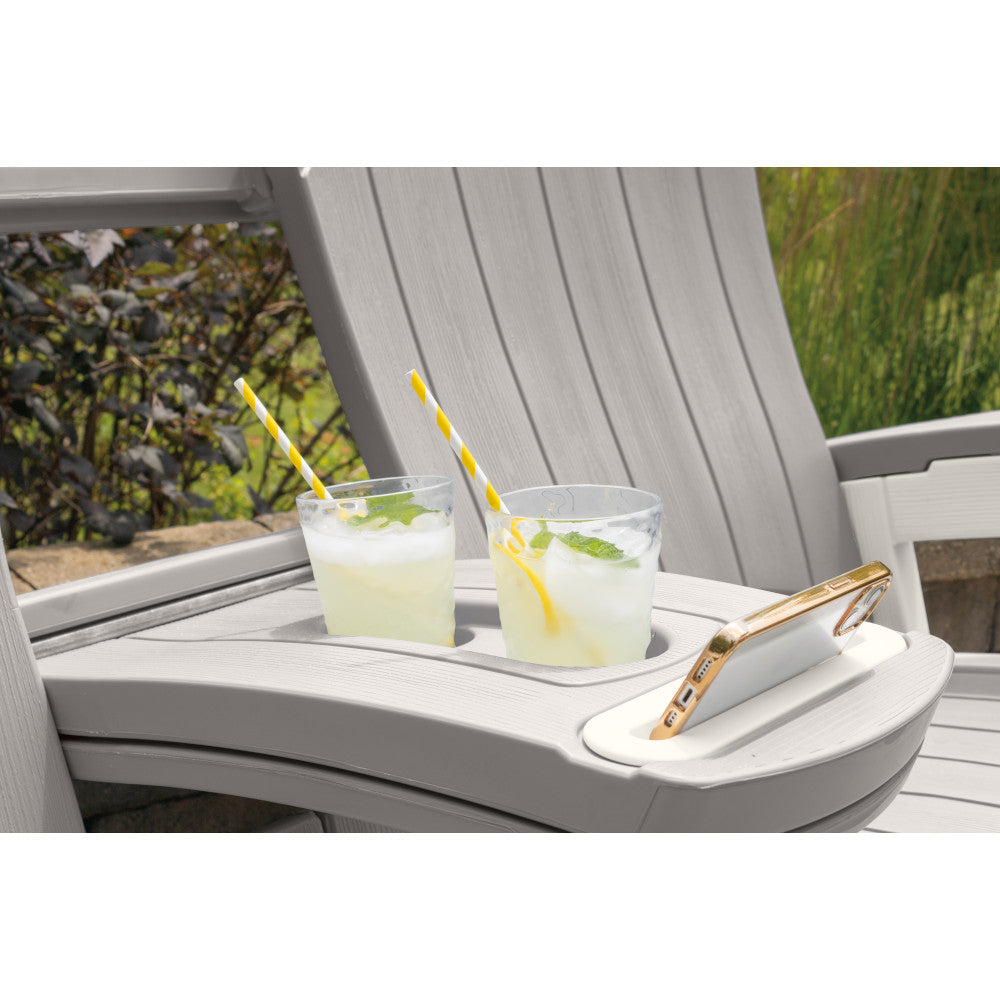 Suncast - Adirondack Glider with Console - Dove Gray