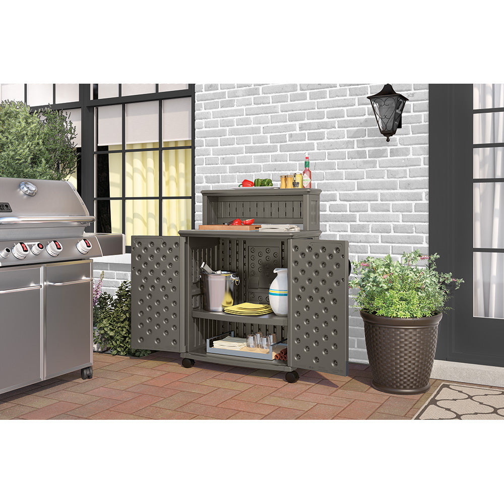 Suncast - Patio Storage and Prep Station - Stoney - Alternate View