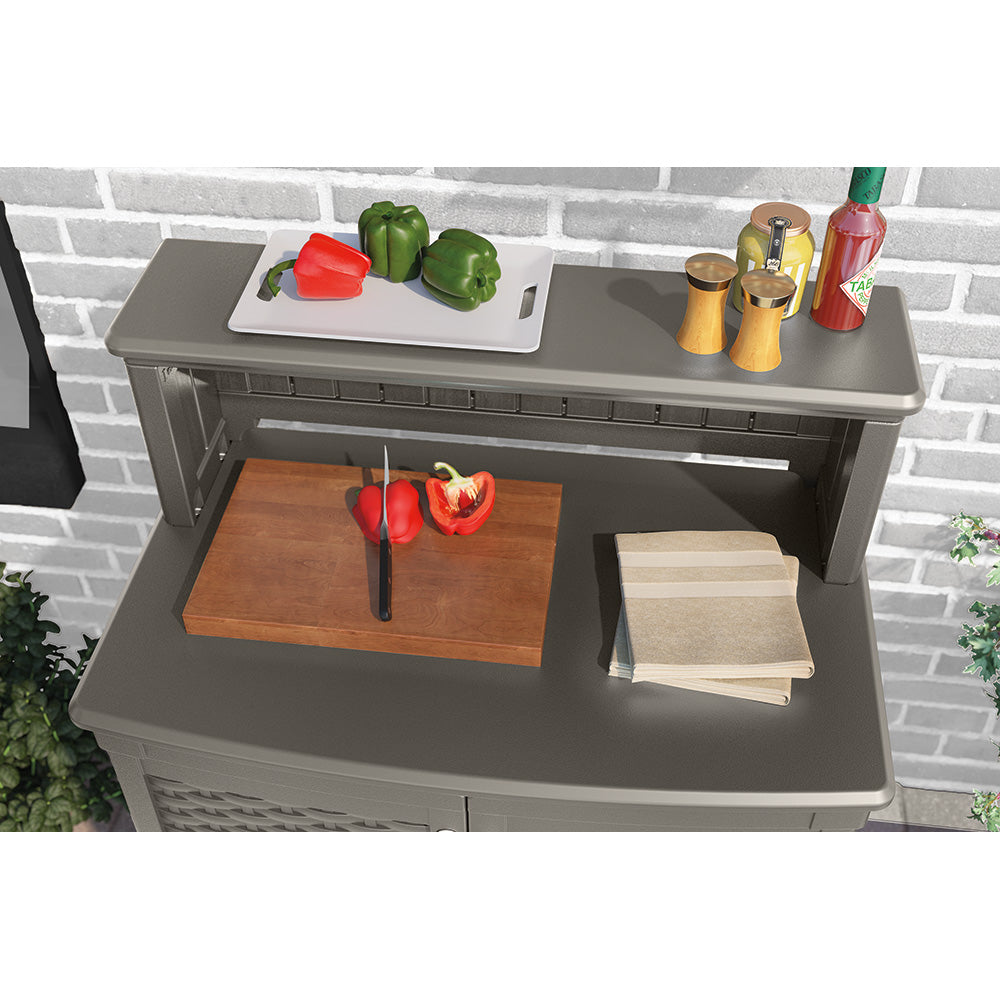Suncast - Patio Storage and Prep Station - Stoney - Detail View 6