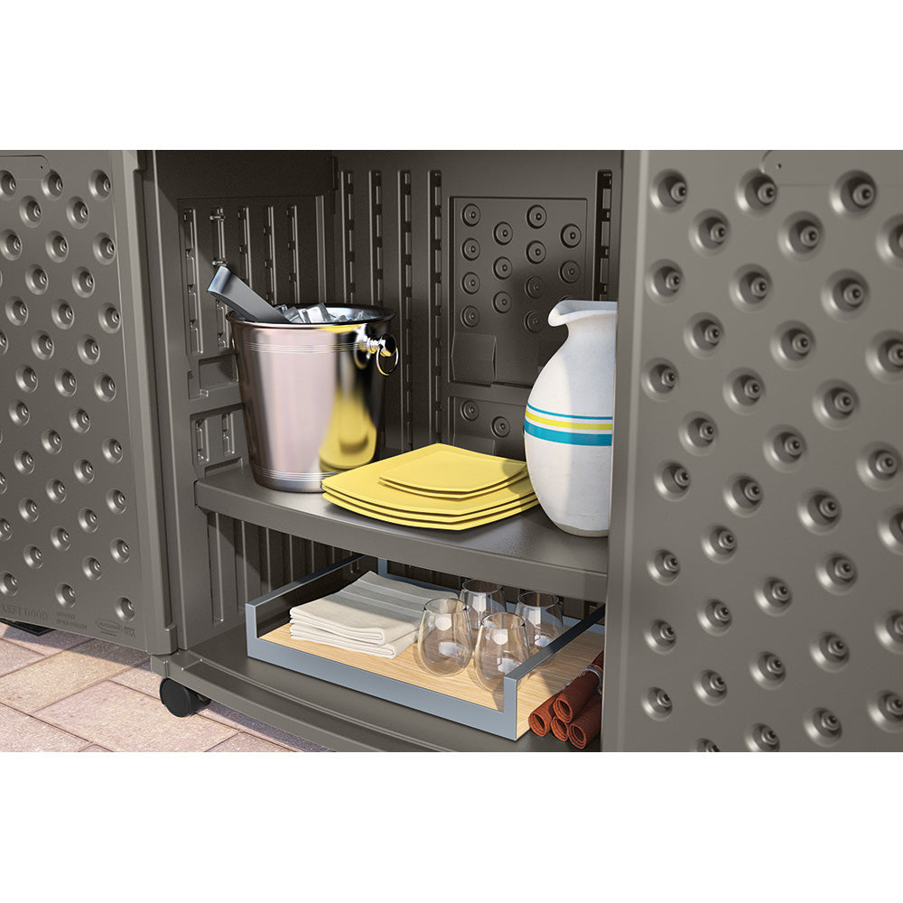 Suncast - Patio Storage and Prep Station - Stoney - Detail View 7