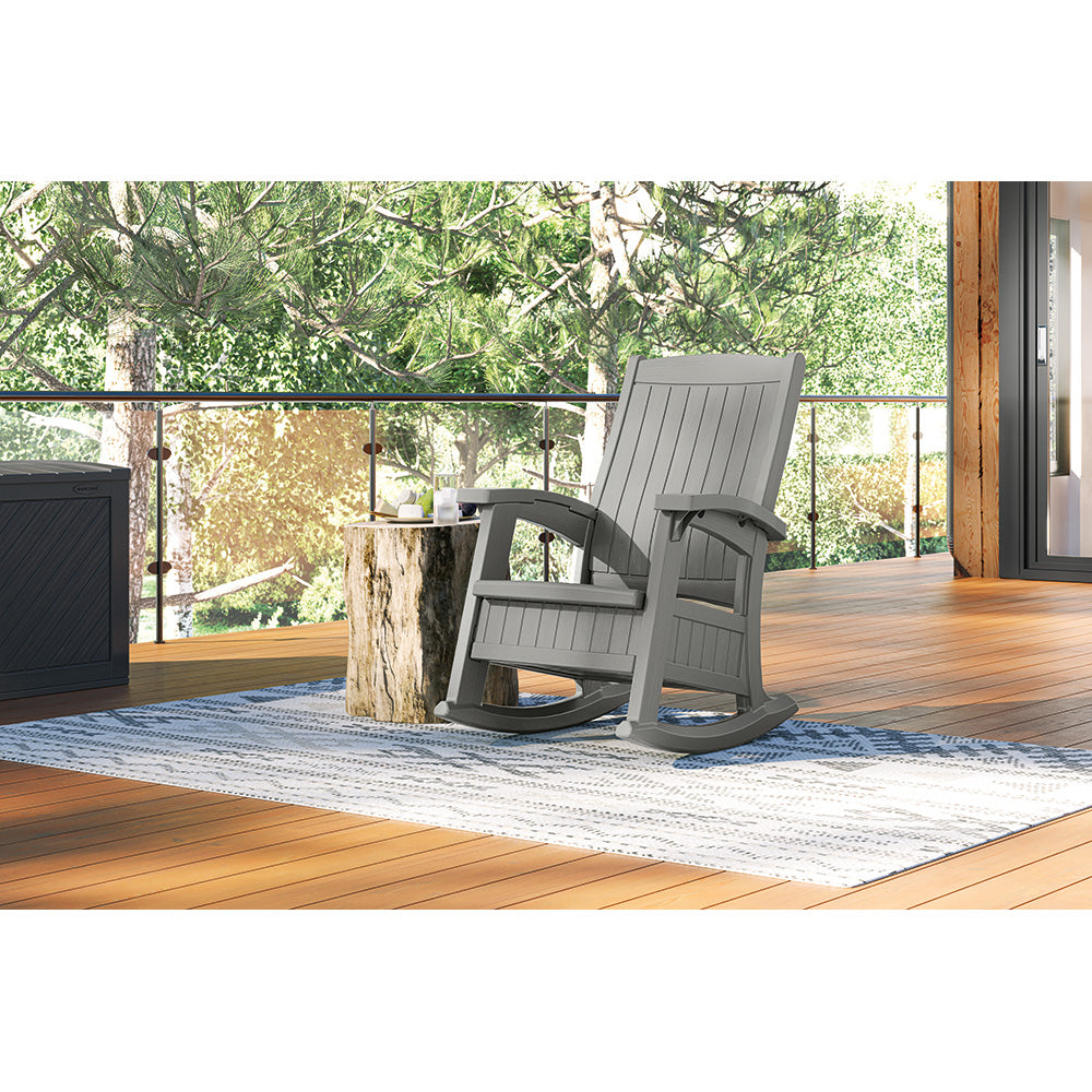 Suncast - Rocking Chair with Storage - Dove Gray