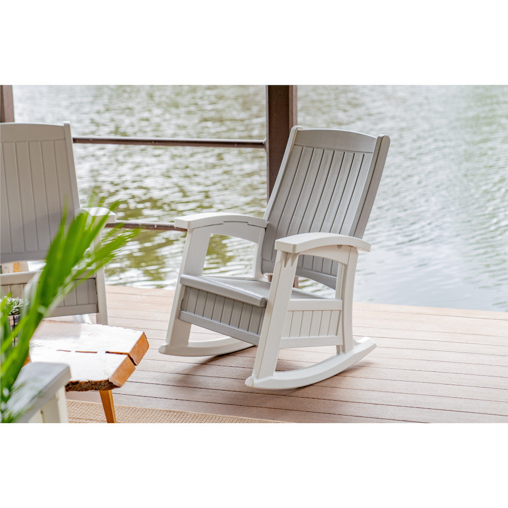 Suncast - Rocking Chair with Storage - Dove Gray/Ice Cube