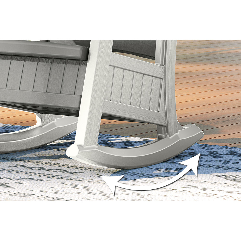 Suncast - Rocking Chair with Storage - Dove Gray/Ice Cube