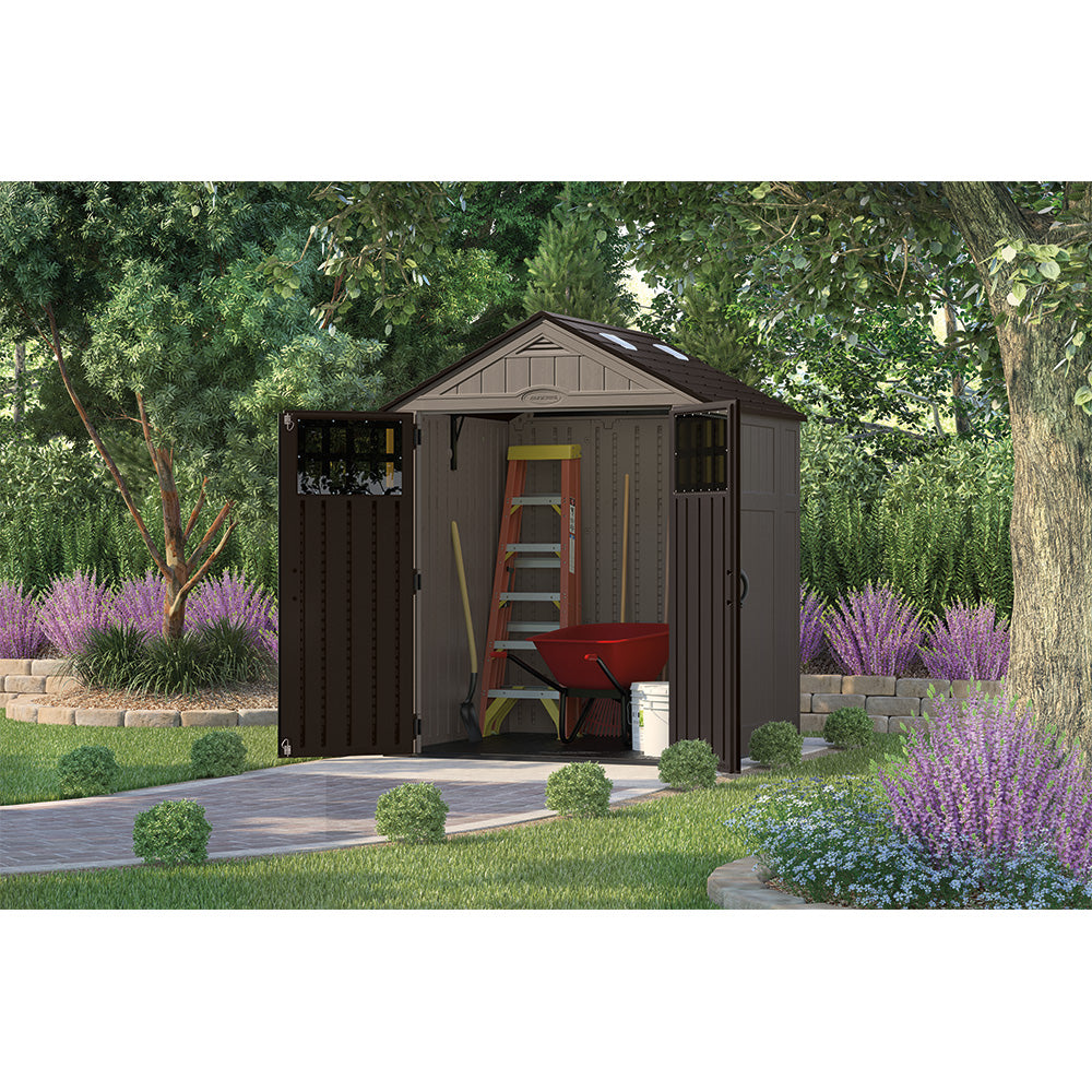 Suncast - Everett® 6' x 5' Storage Shed - Dark Taupe
