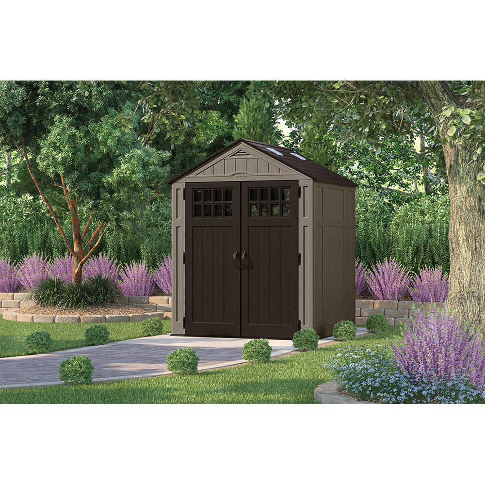 Suncast - Everett® 6' x 5' Storage Shed - Dark Taupe