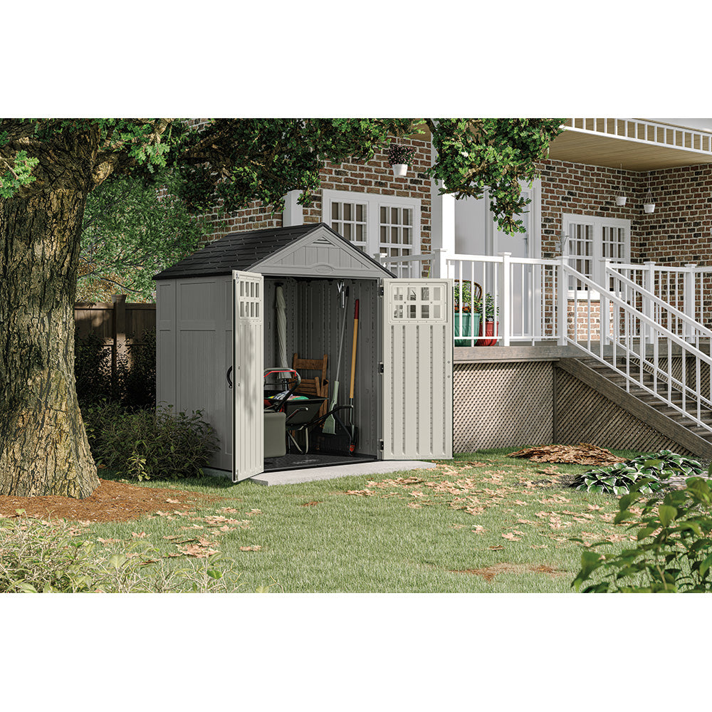 Suncast - Everett® 6' x 5' Storage Shed - Dove Gray