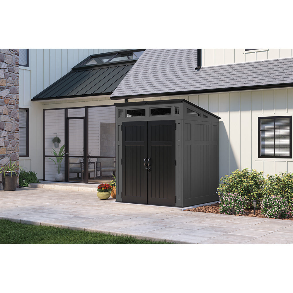 Suncast - Modernist® 6' x 5' Storage Shed - Peppercorn/Black