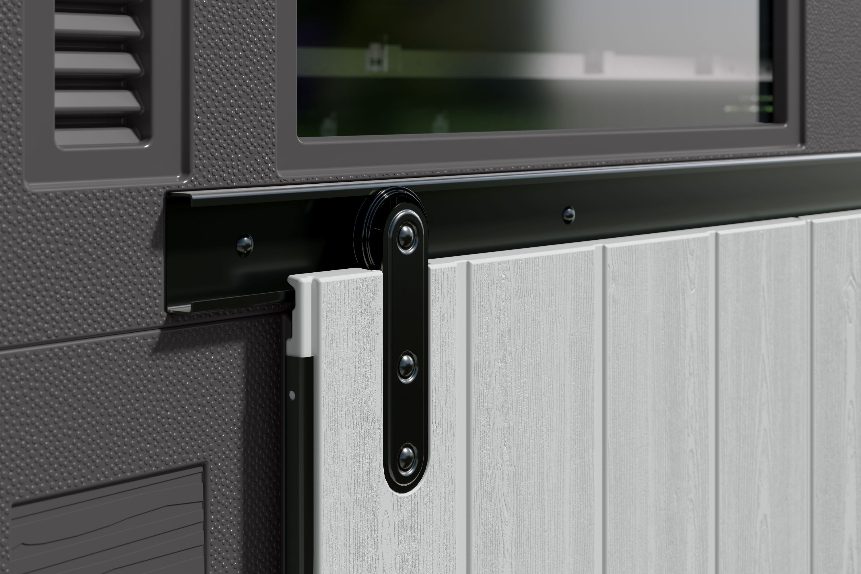 Suncast - Modernist 10 ft. x 7 ft. Barn Door Storage Shed - Detail View 4