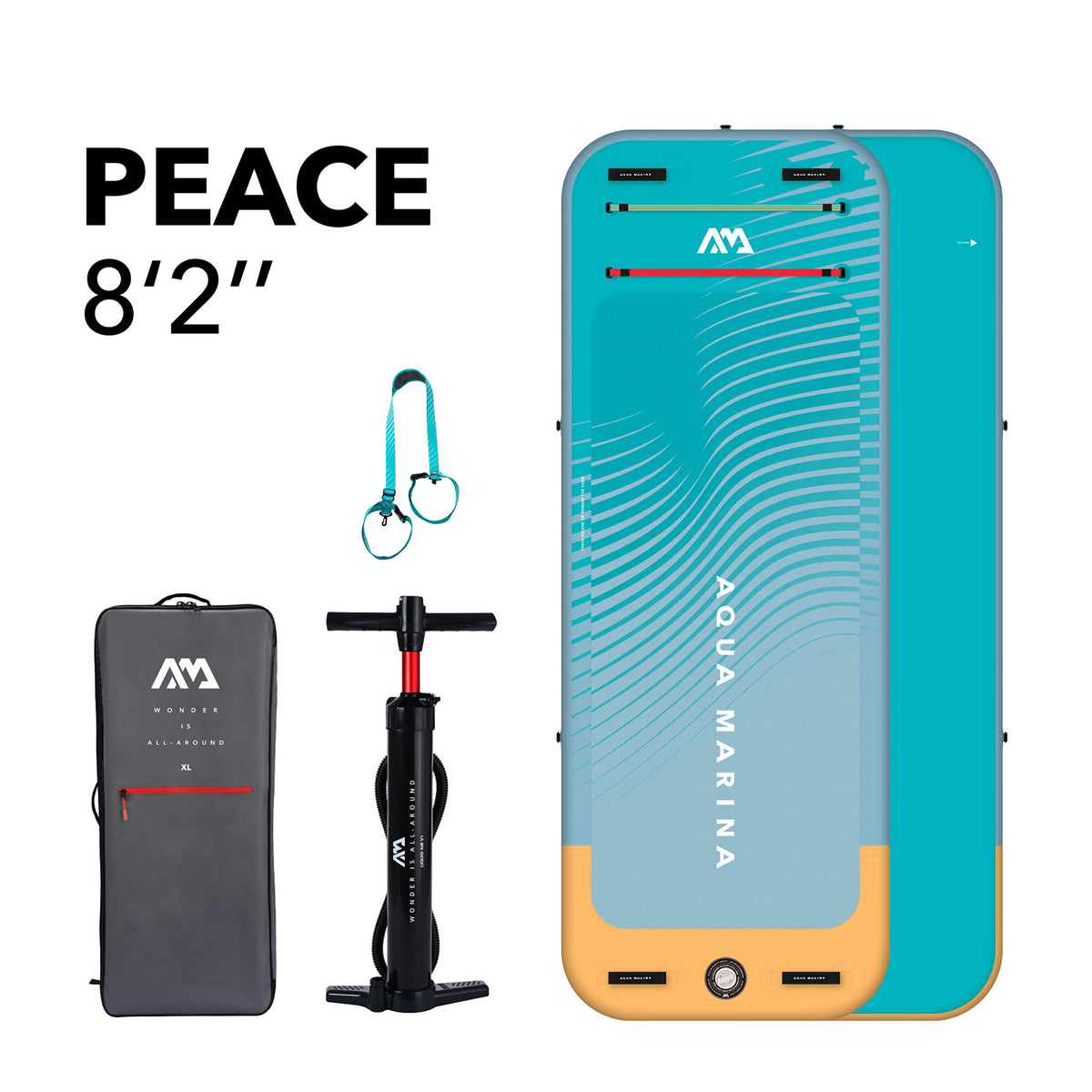Aqua Marina - PEACE 8'2" Inflatable Fitness Mat w/Carry Strap - Aqua Marina