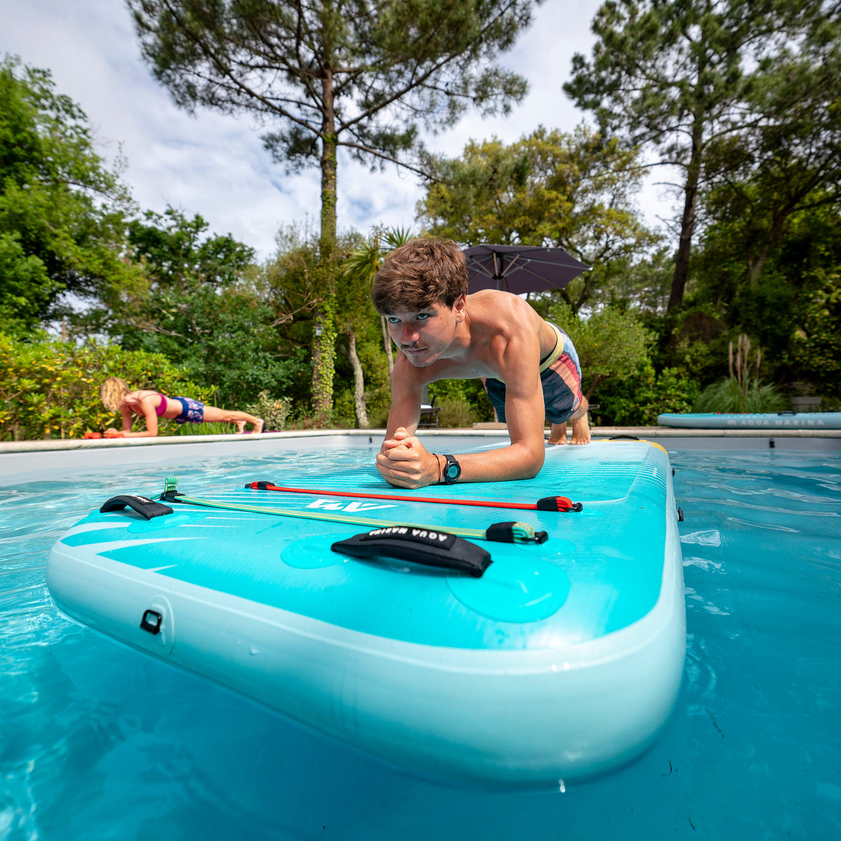 Aqua Marina - PEACE 8'2" Inflatable Fitness Mat w/Carry Strap - Aqua Marina