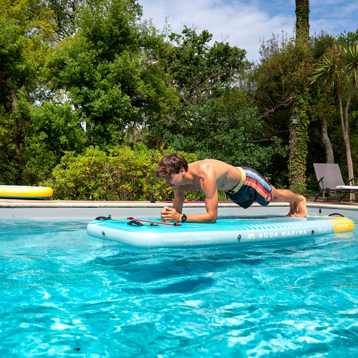 Aqua Marina - PEACE 8'2" Inflatable Fitness Mat w/Carry Strap - Aqua Marina