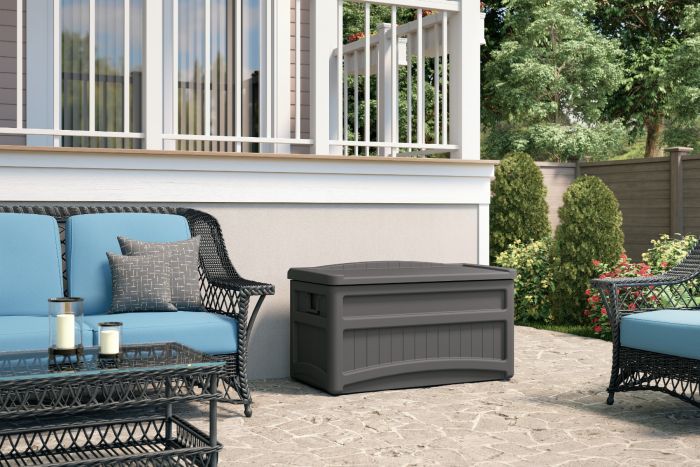 Suncast - 73 Gal. Medium Deck Box with Seat - Stoney