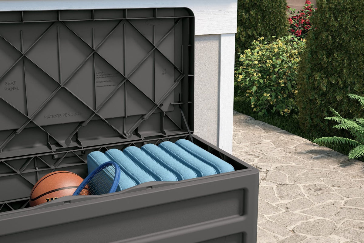 Suncast - 73 Gal. Medium Deck Box with Seat - Stoney