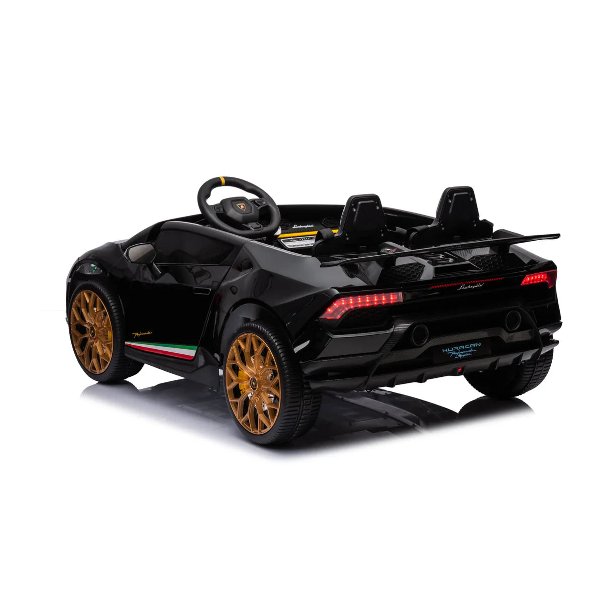 Freddo - 24V Lamborghini Huracan 2 Seater Kids' Electric Ride-On - Black