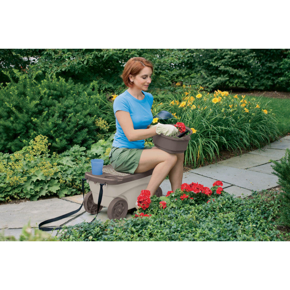 Suncast - Garden Scooter - Taupe with Mocha Lid