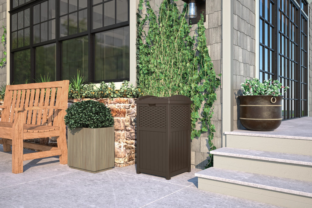 Suncast - Wicker Trash Hideaway® - Java