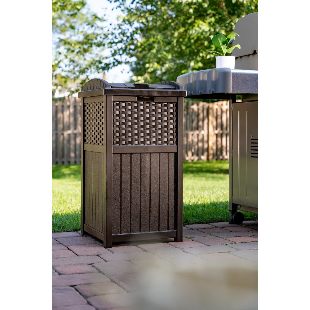 Suncast - Wicker Trash Hideaway® - Java