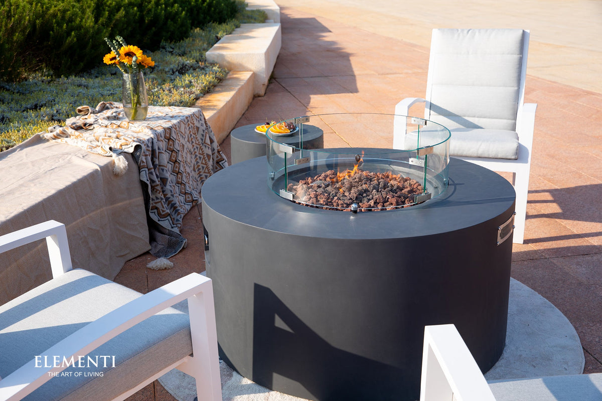 Pacaya Fire Table - Dark Gray - Liquid Propane - View 9 - Elementi Fires