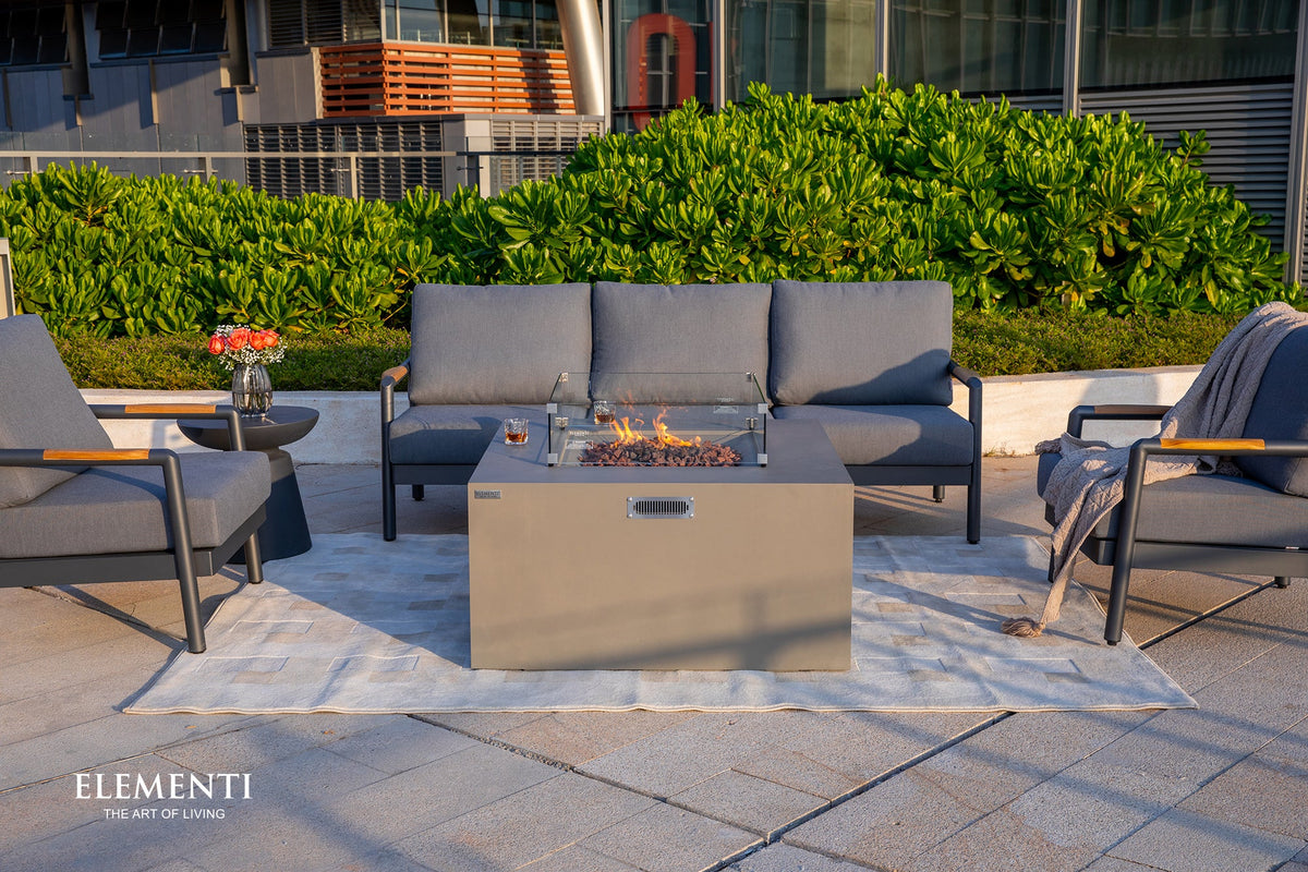 Rocky Fire Table - Light Gray - Liquid Propane - View 7 - Elementi Fires