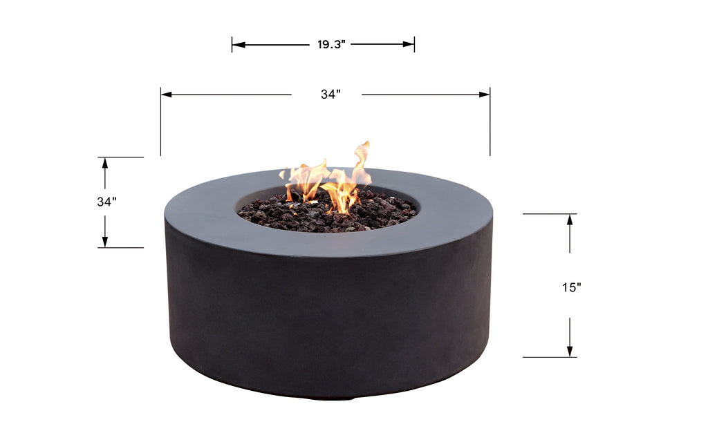 Venice Fire Table - Natural Gas - Detail View - Elementi Fires