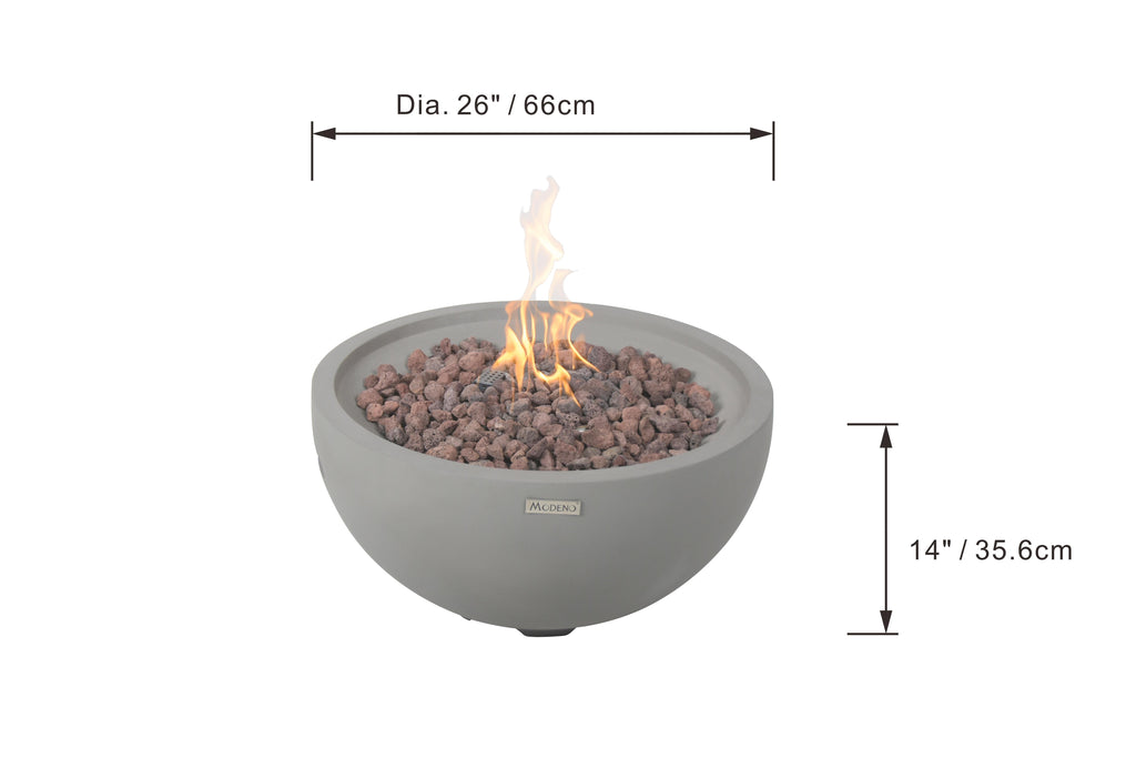 Nantucket Fire Bowl - Natural Gas - Detail View - Elementi Fires