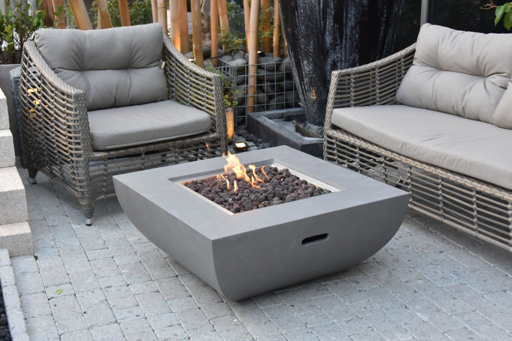 Westport Fire Table - Light Gray - Natural Gas - Alternate View - Elementi Fires