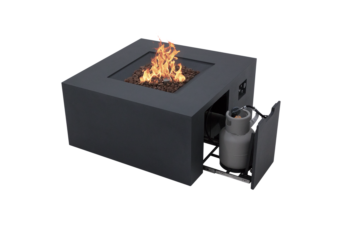 Rocky Fire Table - Dark Gray - Liquid Propane - Main View - Elementi Fires
