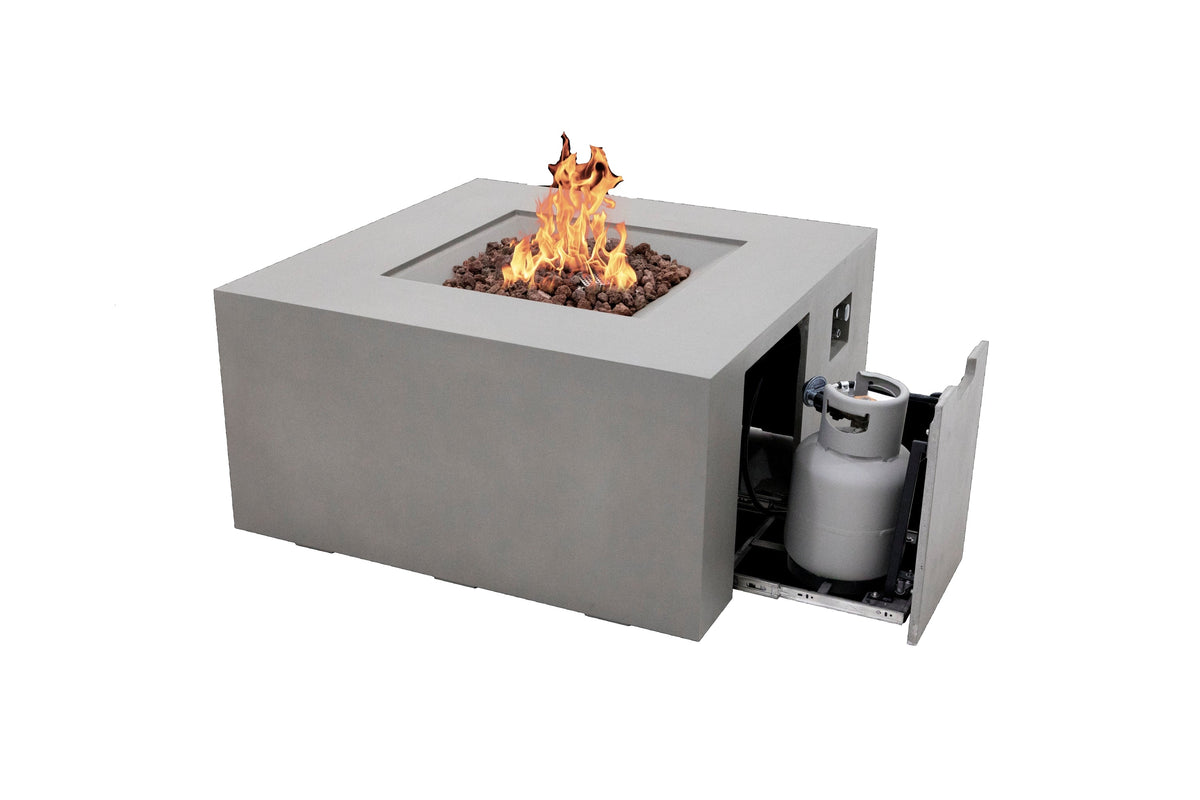 Rocky Fire Table - Light Gray - Liquid Propane - Main View - Elementi Fires