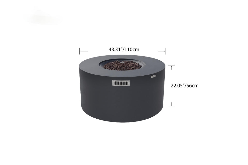 Pacaya Fire Table - Dark Gray - Liquid Propane - View 7 - Elementi Fires
