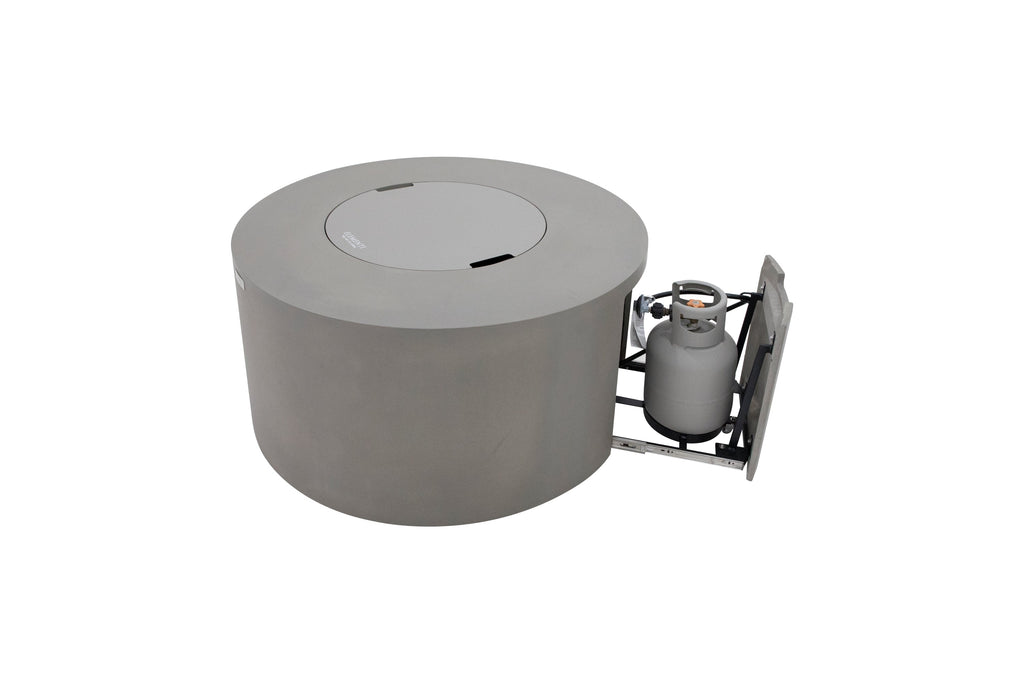 Pacaya Fire Table - Light Gray - Liquid Propane - Detail View - Elementi Fires