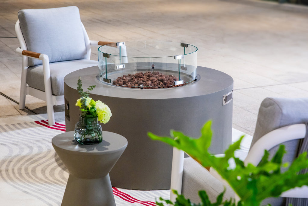 Pacaya Fire Table - Light Gray - Liquid Propane - View 6 - Elementi Fires