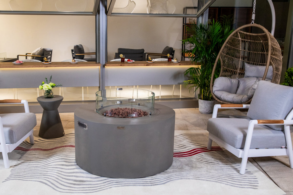 Pacaya Fire Table - Light Gray - Liquid Propane - View 7 - Elementi Fires